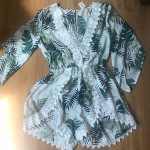NWT Leaf Print Romper
